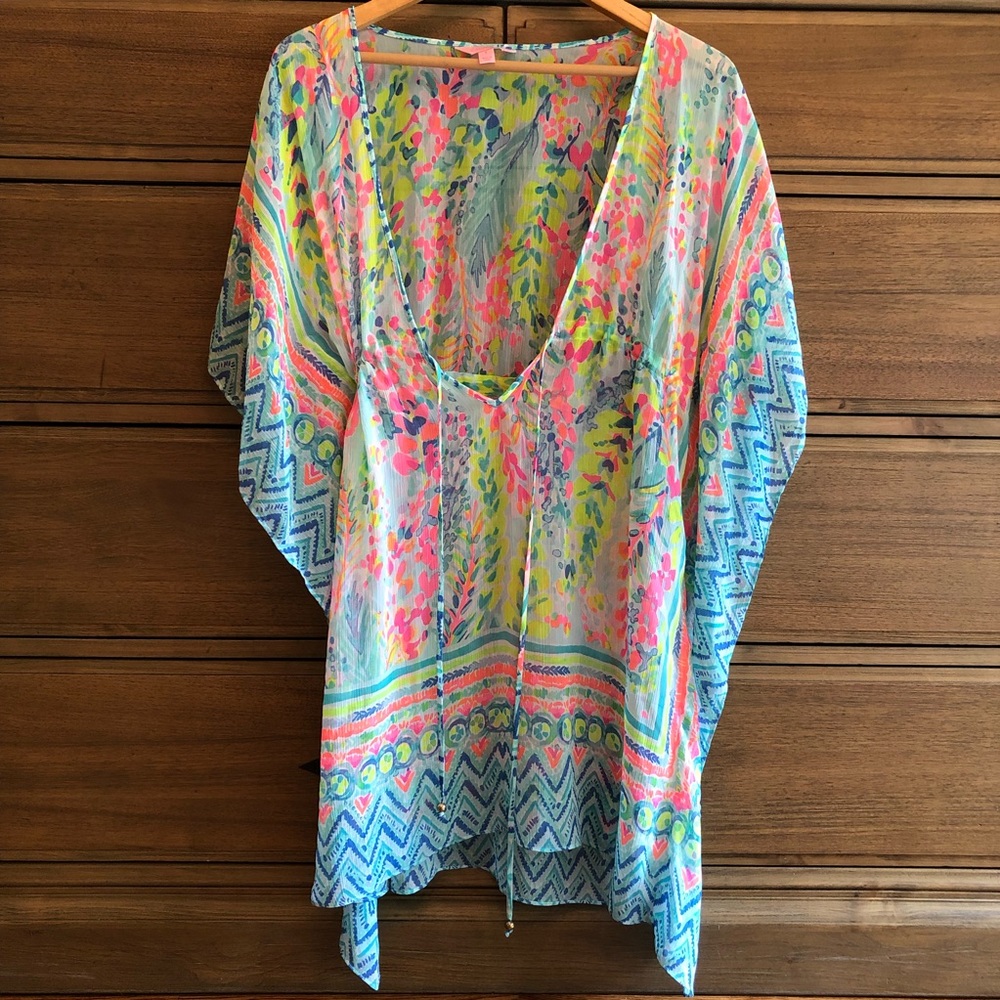 Lilly Pulitzer Gardenia Coverup | Pattern 'Catch the Wave’ |Size S